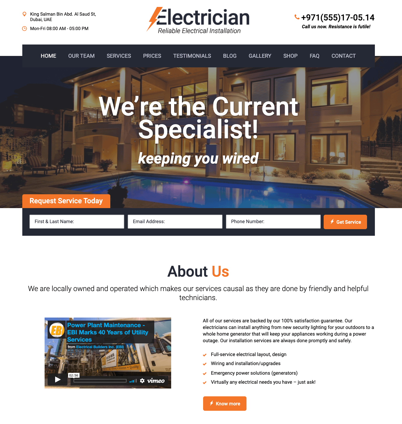 Electrician website