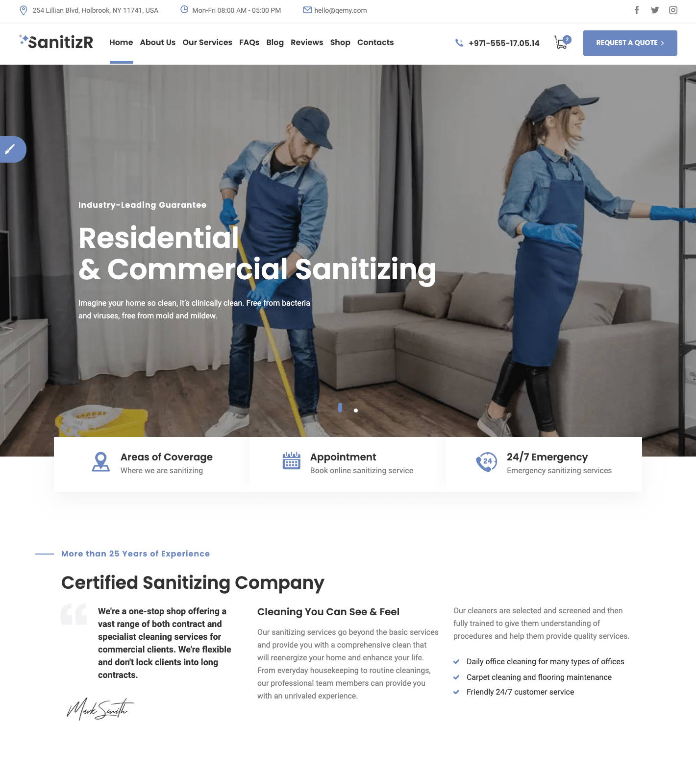 sanitizing website